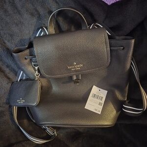 Kate Spade Black Leather Backpack